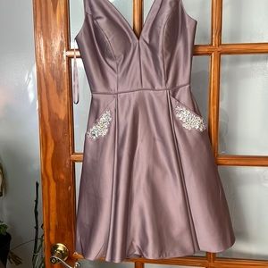 Lavender Satin Prom Dress